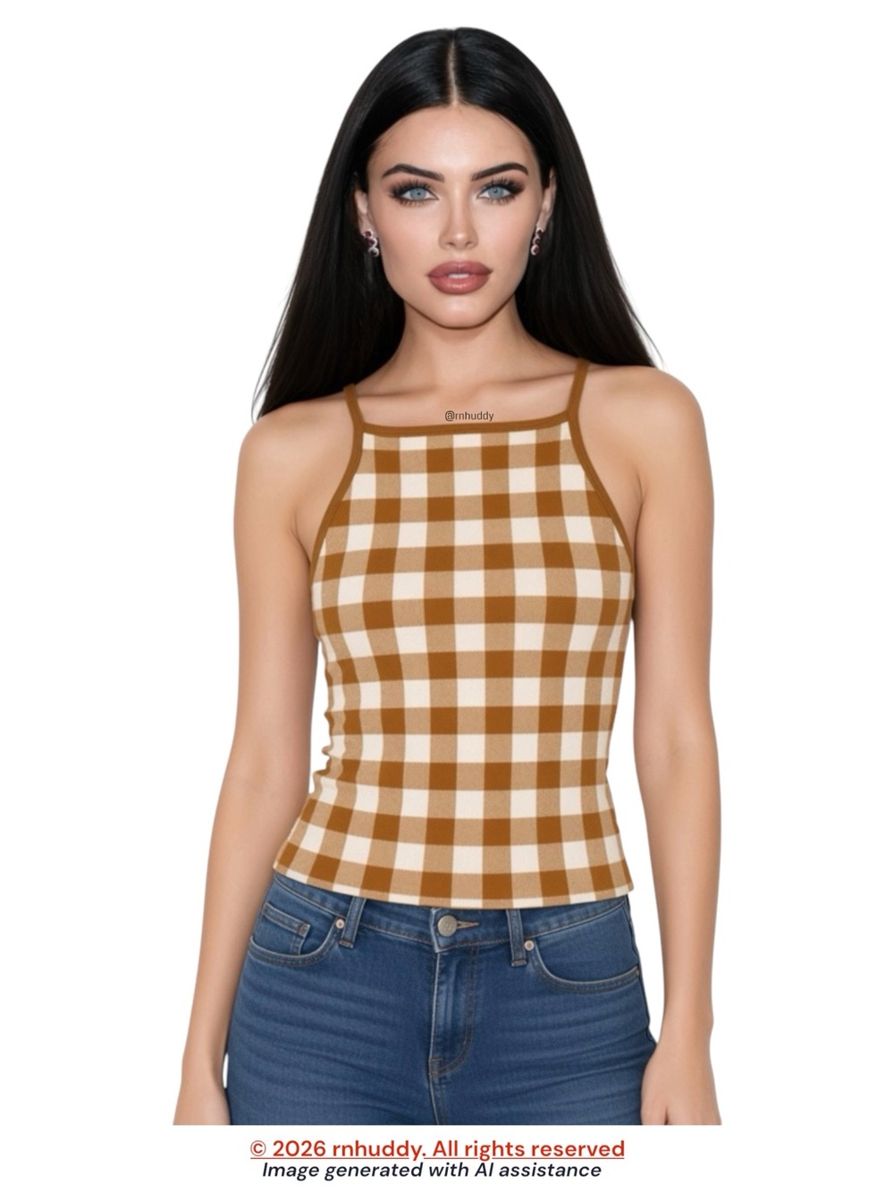 Madewell L gingham sweater apron tank
